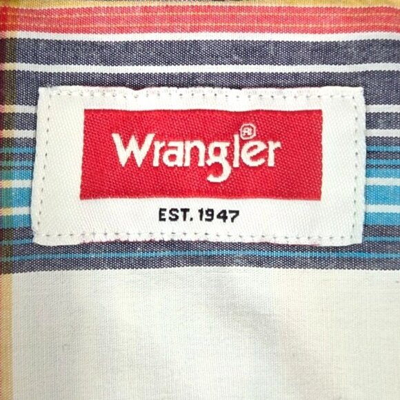 Wrangler Western Mens Traditional Plaid Long Sleeve Button-Down Shirt Large - Picture 7 of 9